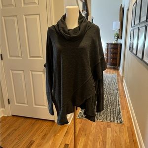 Context made exclusively for Lord & Taylor Charcoal Gray Ruffled Sweater